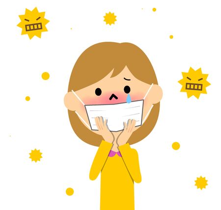 Child with hay feverのイラスト素材
