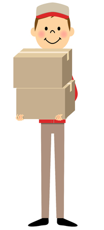 The man of overalls who carries the baggageのイラスト素材