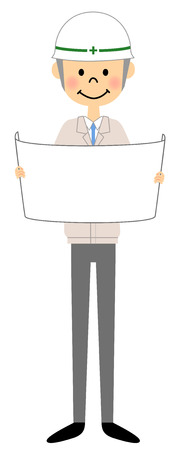 Site supervisor, Design drawingのイラスト素材