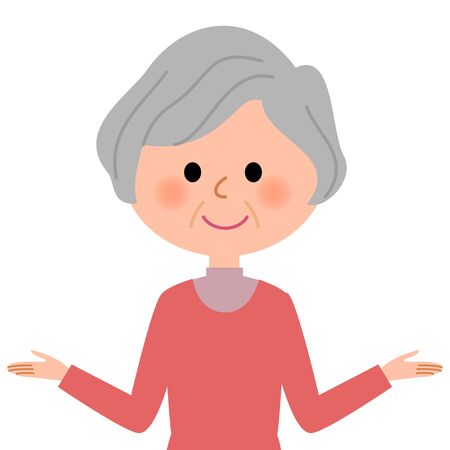 Elderly women, Spread both handsのイラスト素材
