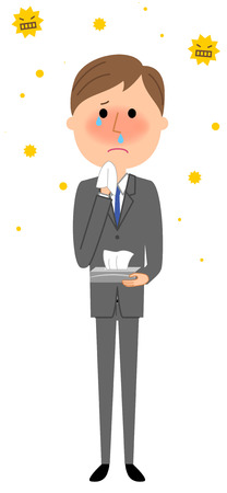 Young businessman, Hay fever.のイラスト素材