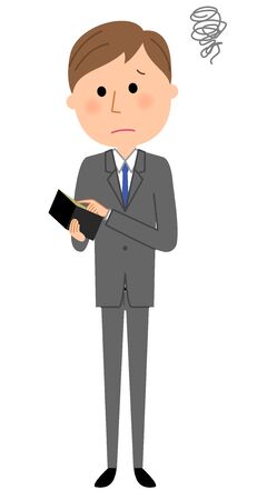 Young businessman, I'm brokeのイラスト素材
