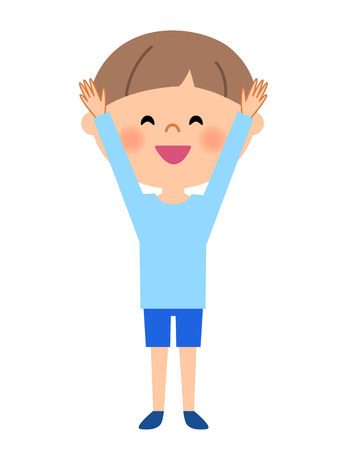 Young boy, Cheersのイラスト素材