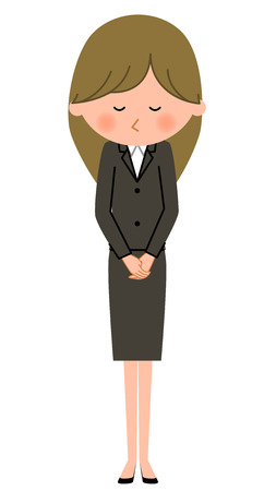 Young businesswoman, bow gestureのイラスト素材