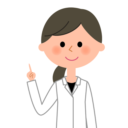 The female of the white coat, Finger pointingのイラスト素材