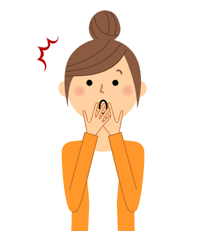 Young woman, mama, To be surprised. Vector illustration.のイラスト素材