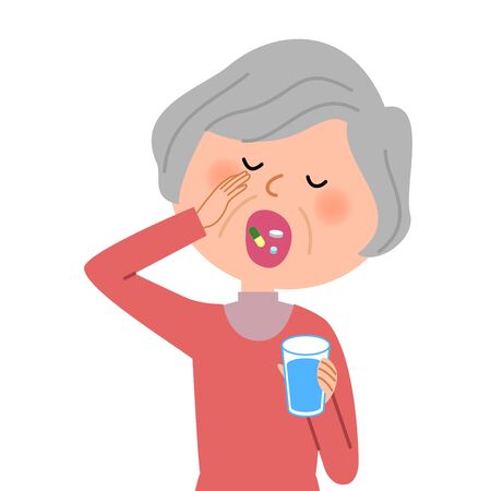 Elderly women who take drugsのイラスト素材