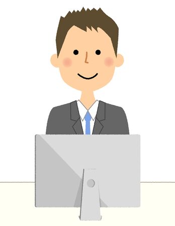Businessman, PCのイラスト素材