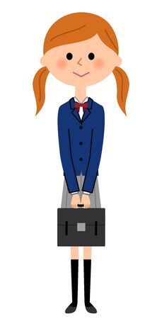 junior high school student School girlsのイラスト素材