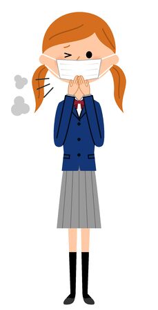 School girls with poor physical conditionのイラスト素材