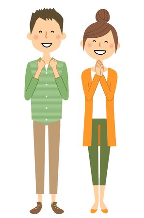 Young couple, Be pleased illustration.のイラスト素材