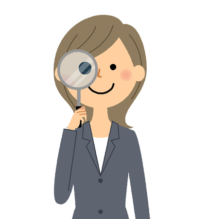 Businesswoman, Magnifying glassのイラスト素材