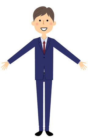 Businessman, Both arms are openedのイラスト素材