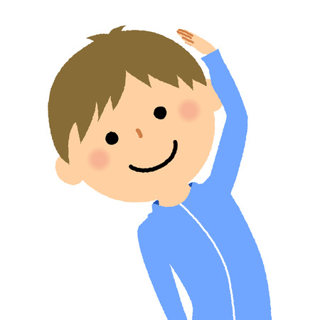 Young boy, Stretchのイラスト素材