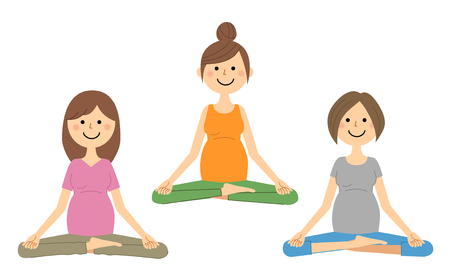 Pregnant, Yogaのイラスト素材