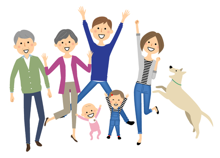 Family to jumpのイラスト素材