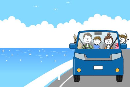 Family to go out by carのイラスト素材