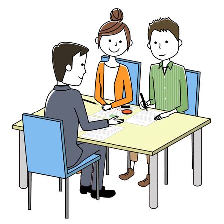 Meeting and signing a contractのイラスト素材