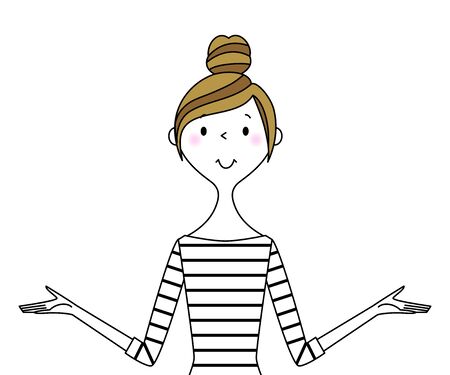 Young woman, mama, Spread out both armsのイラスト素材