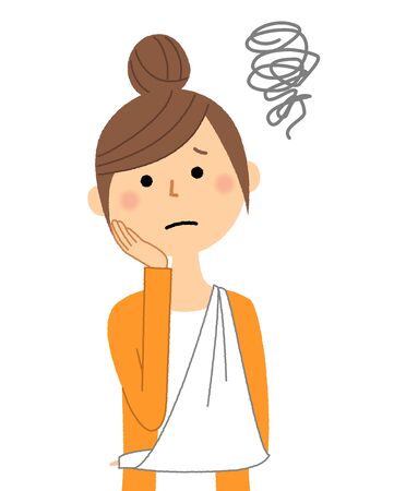 Young woman, mama, Elbow painのイラスト素材
