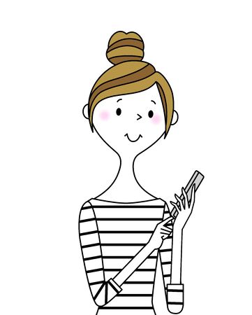 Young woman with Smart phoneのイラスト素材