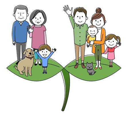 Good family and young leavesのイラスト素材