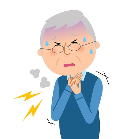 Elderly Man, Breathe with Difficultyのイラスト素材