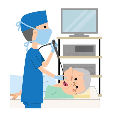 Elderly man, Gastroscopeのイラスト素材
