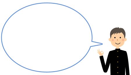 Student with OK sign, Speech bubbleのイラスト素材
