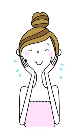 Young Woman, Beauty, Skin Careのイラスト素材