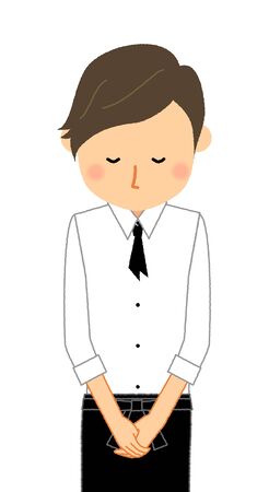 Cafe clerk, Cafe staff, Bowのイラスト素材