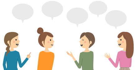 It is an illustration of women having a conversation.のイラスト素材