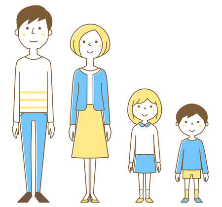Illustration of a happy family.のイラスト素材
