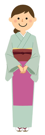It is an illustration of a Japanese hotel room attendants.のイラスト素材