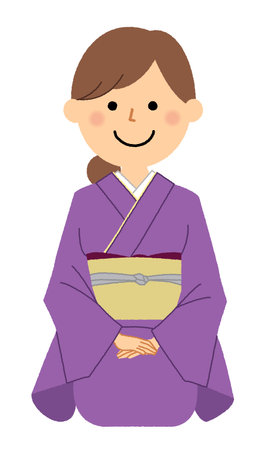 It is an illustration of a landlady in a kimono.のイラスト素材