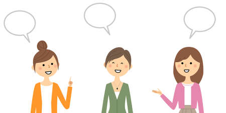It is an illustration of women having a conversation.のイラスト素材