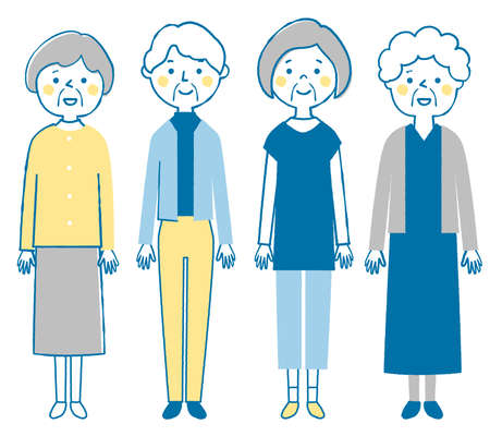 It is an illustration of elderly women.のイラスト素材