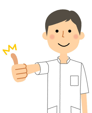 It is an illustration of a nurse who thumbs up.のイラスト素材