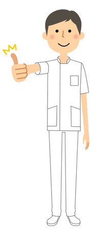 It is an illustration of a nurse who thumbs up.のイラスト素材