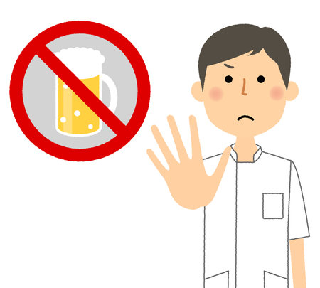 It is an illustration of a male nurse to stop.のイラスト素材