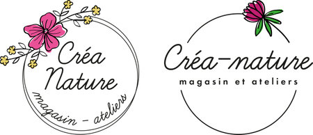 2 Circle and flower logotypes for store and creative workshopのイラスト素材