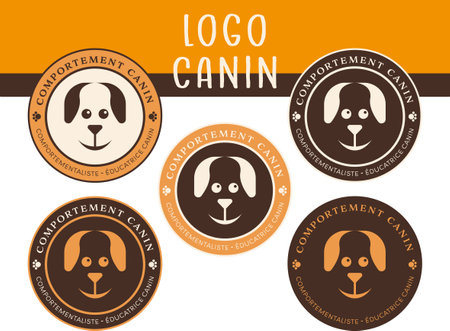 Crest circle logotype for dog trainer and dog behavioristのイラスト素材