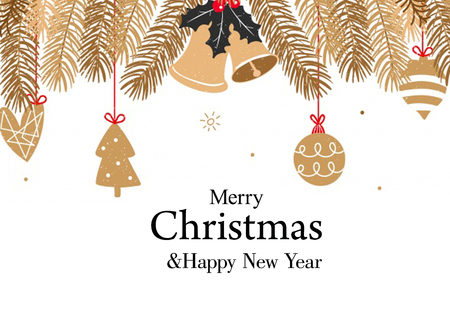 Christmas card with leaf lanternsの写真素材