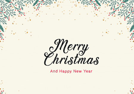 Christmas card with leaf designsの写真素材