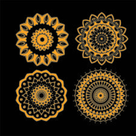 Set Of Mandala design for coloring page, illustration, tattoo, symbol, ornament lace patternの写真素材