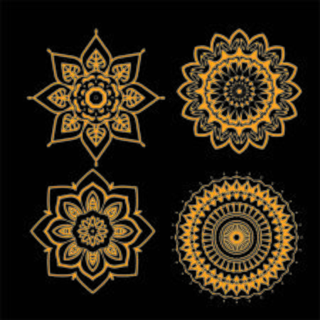 Set Of Mandala design for coloring page, illustration, tattoo, symbol, ornament lace patternの写真素材