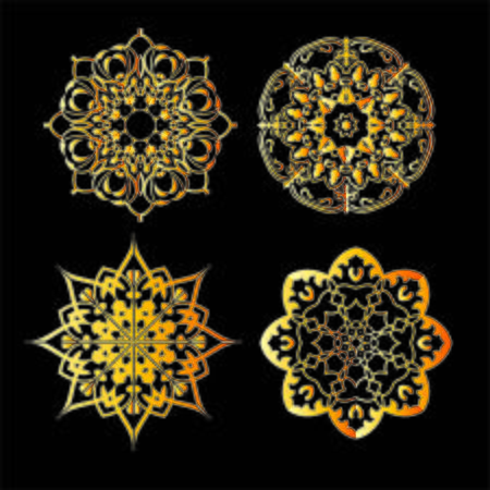 Set Of Mandala design for coloring page, illustration, tattoo, symbol, ornament lace patternの写真素材