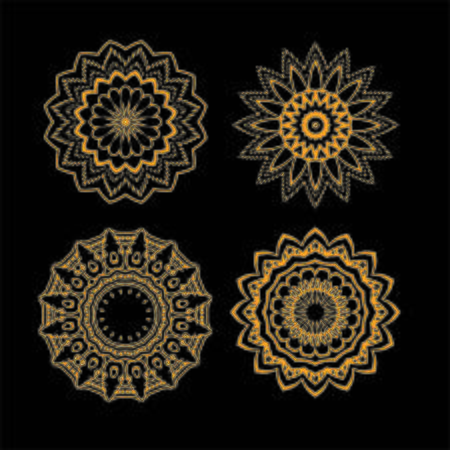Set Of Mandala design for coloring page, illustration, tattoo, symbol, ornament lace patternの写真素材