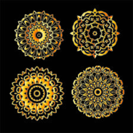 Set Of Mandala design for coloring page, illustration, tattoo, symbol, ornament lace patternの写真素材