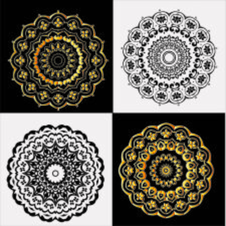 Set Of Mandala design for coloring page, illustration, tattoo, symbol, ornament lace patternの写真素材